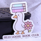 Silly Goose Book Club Sticker (w/Books) | Sticker
