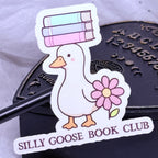 Silly Goose Book Club Sticker (w/Books) | Sticker