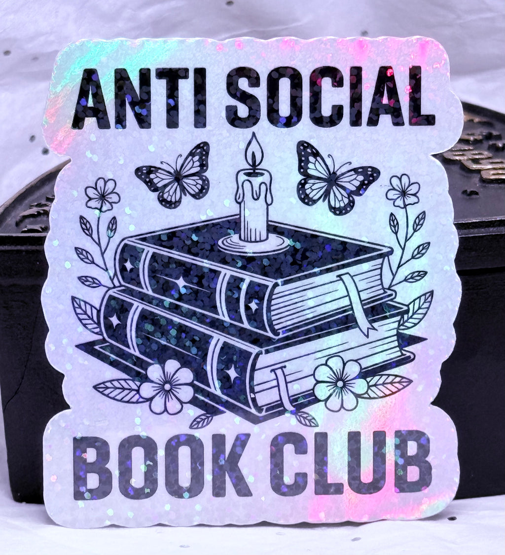 Anti Social Book Club | Holographic Sticker