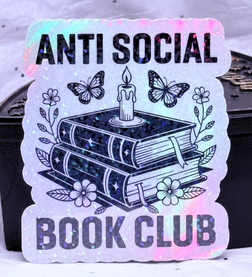 Anti Social Book Club | Holographic Sticker