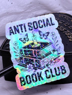 Anti Social Book Club | Holographic Sticker