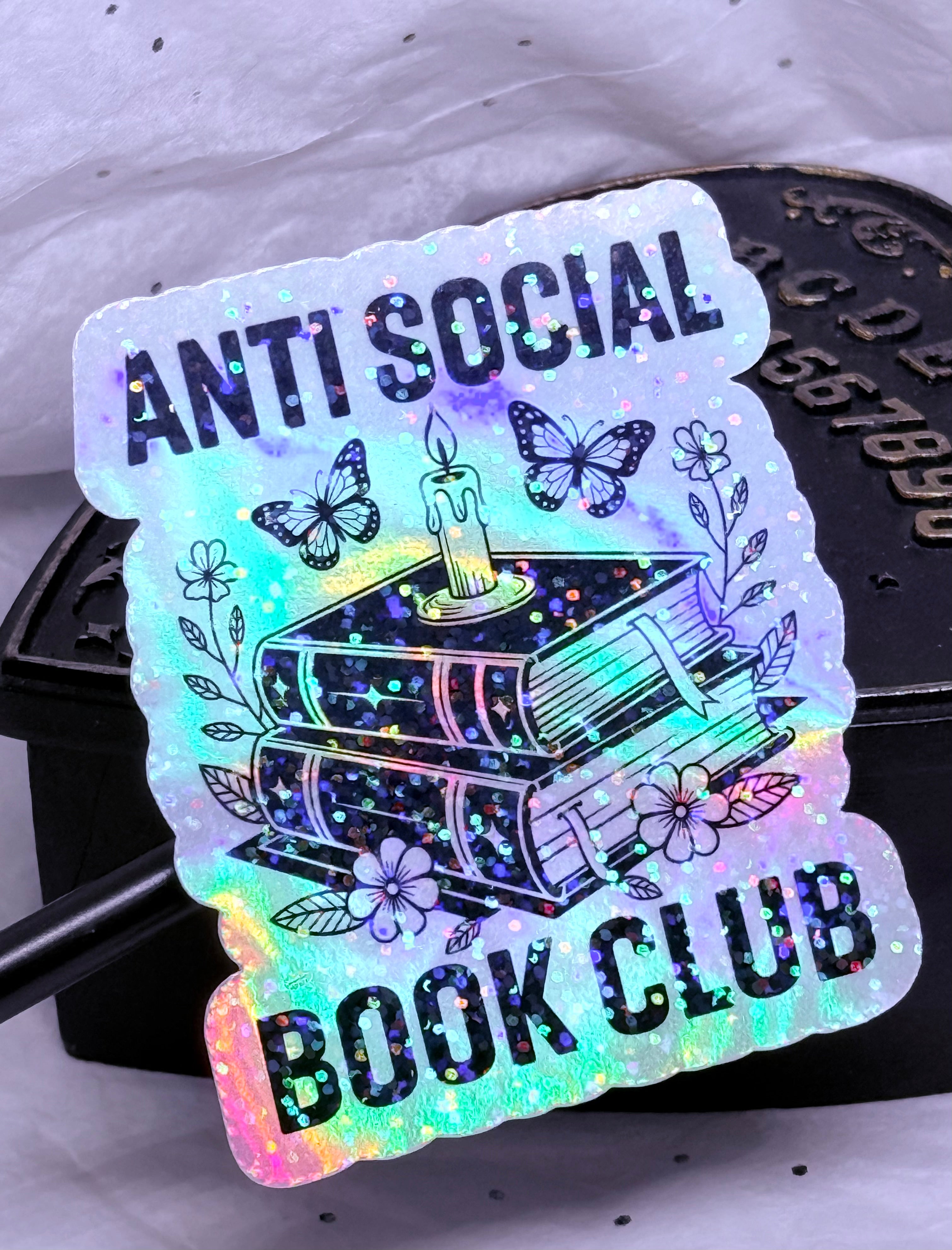 Anti Social Book Club | Holographic Sticker