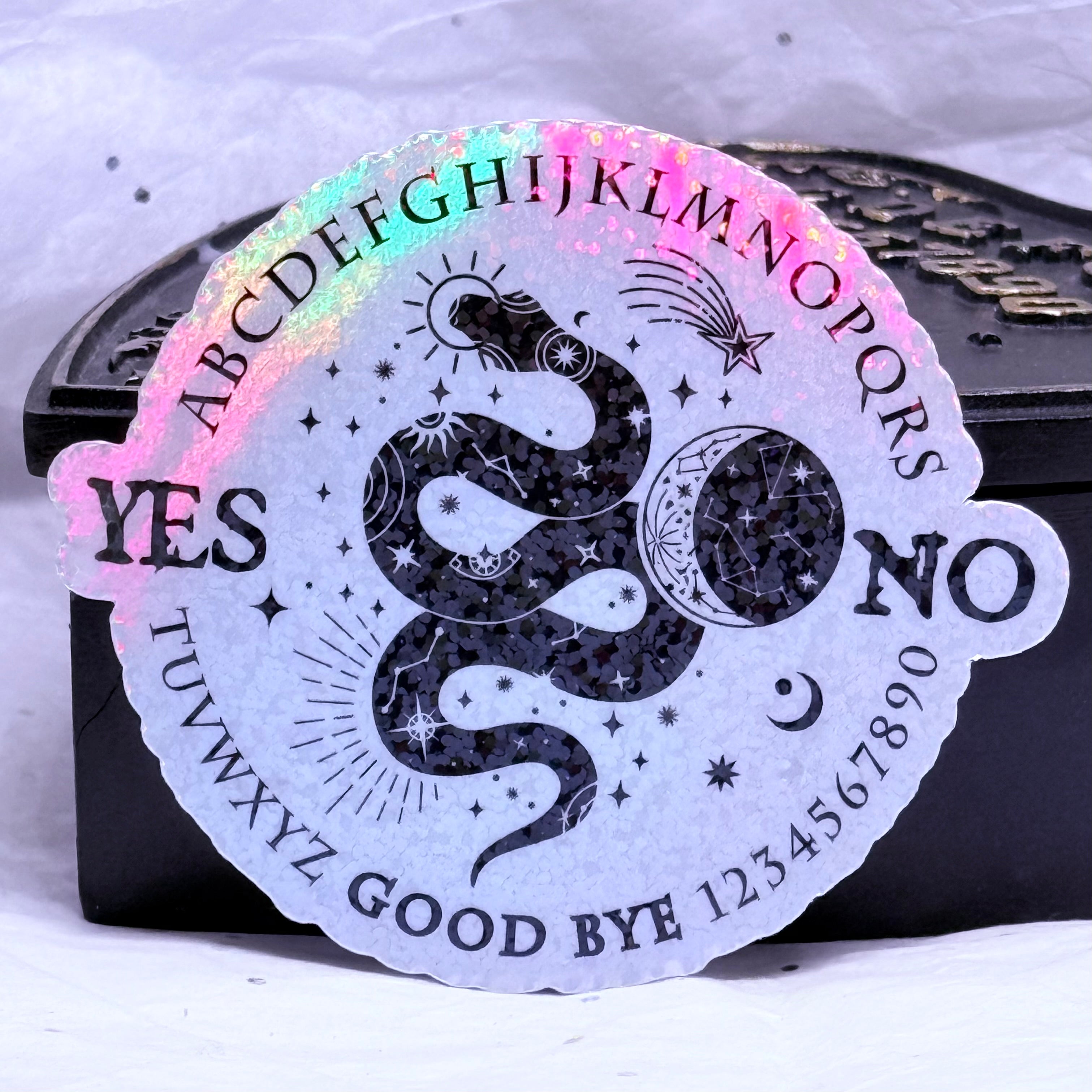 Ouija Snake & Moon | Holographic Sticker