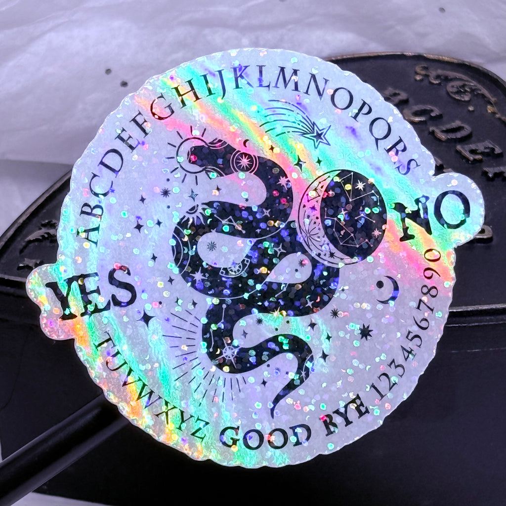 Ouija Snake & Moon | Holographic Sticker