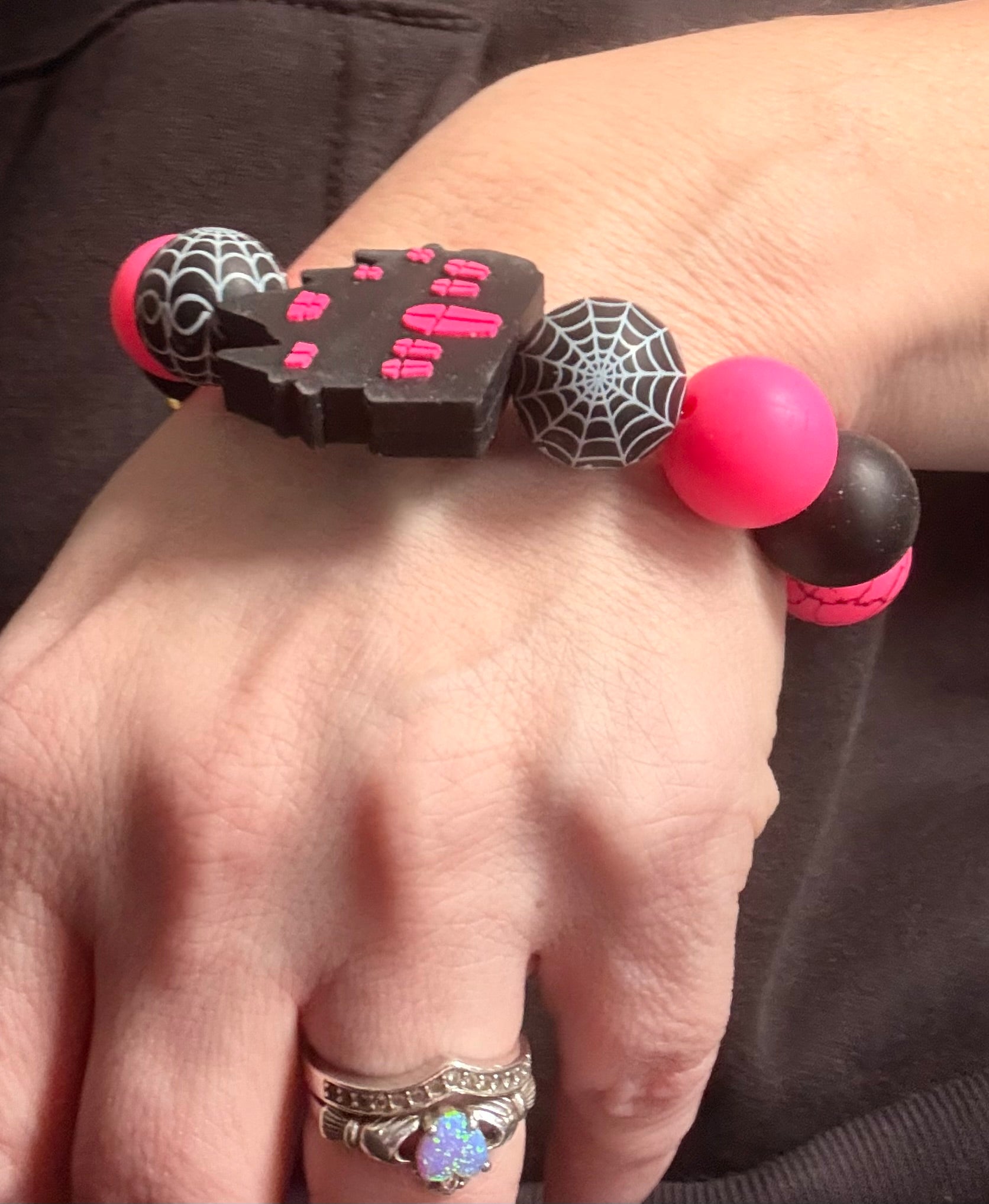 Haunted House Beaded Wristlet