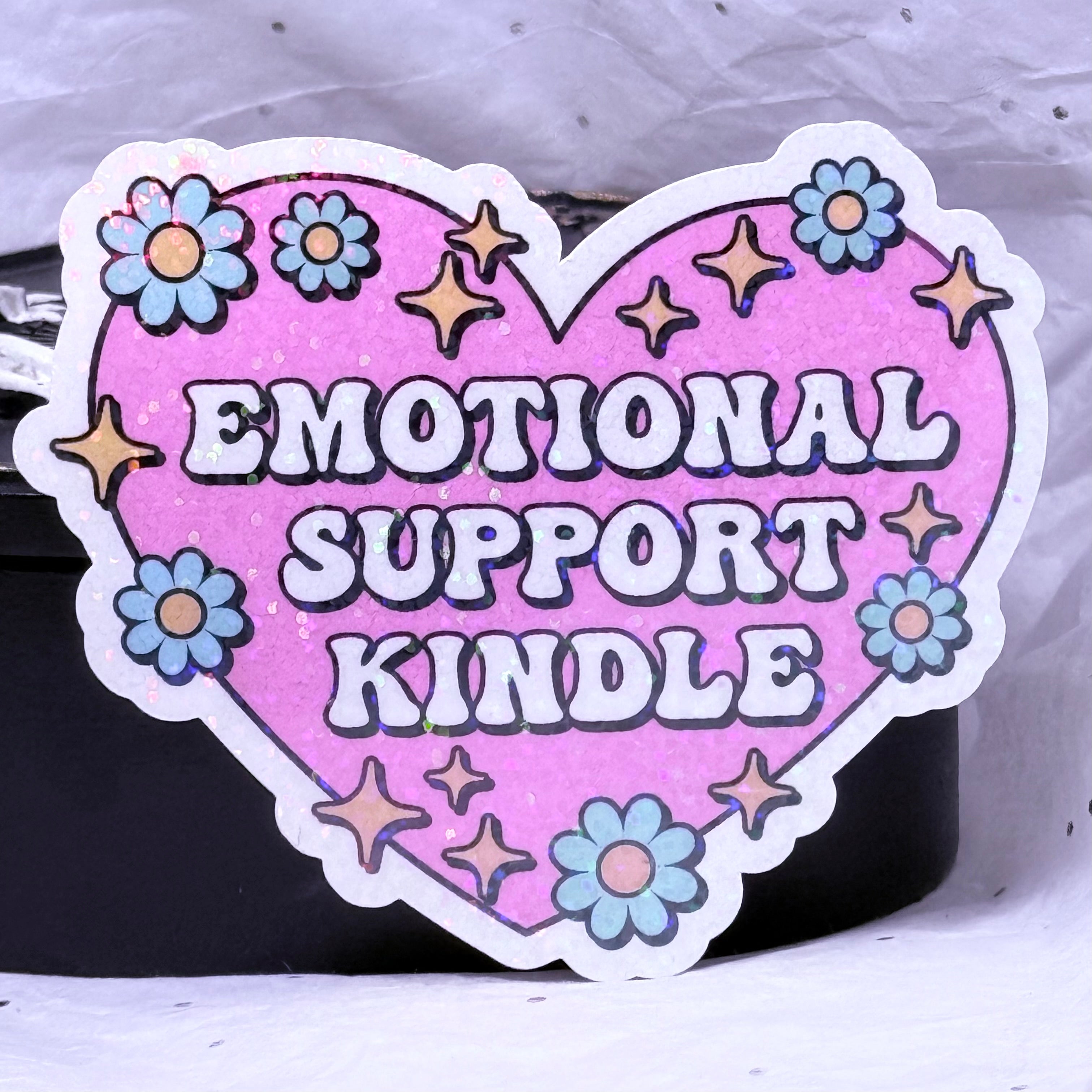 Emotional Support Kindle Sticker