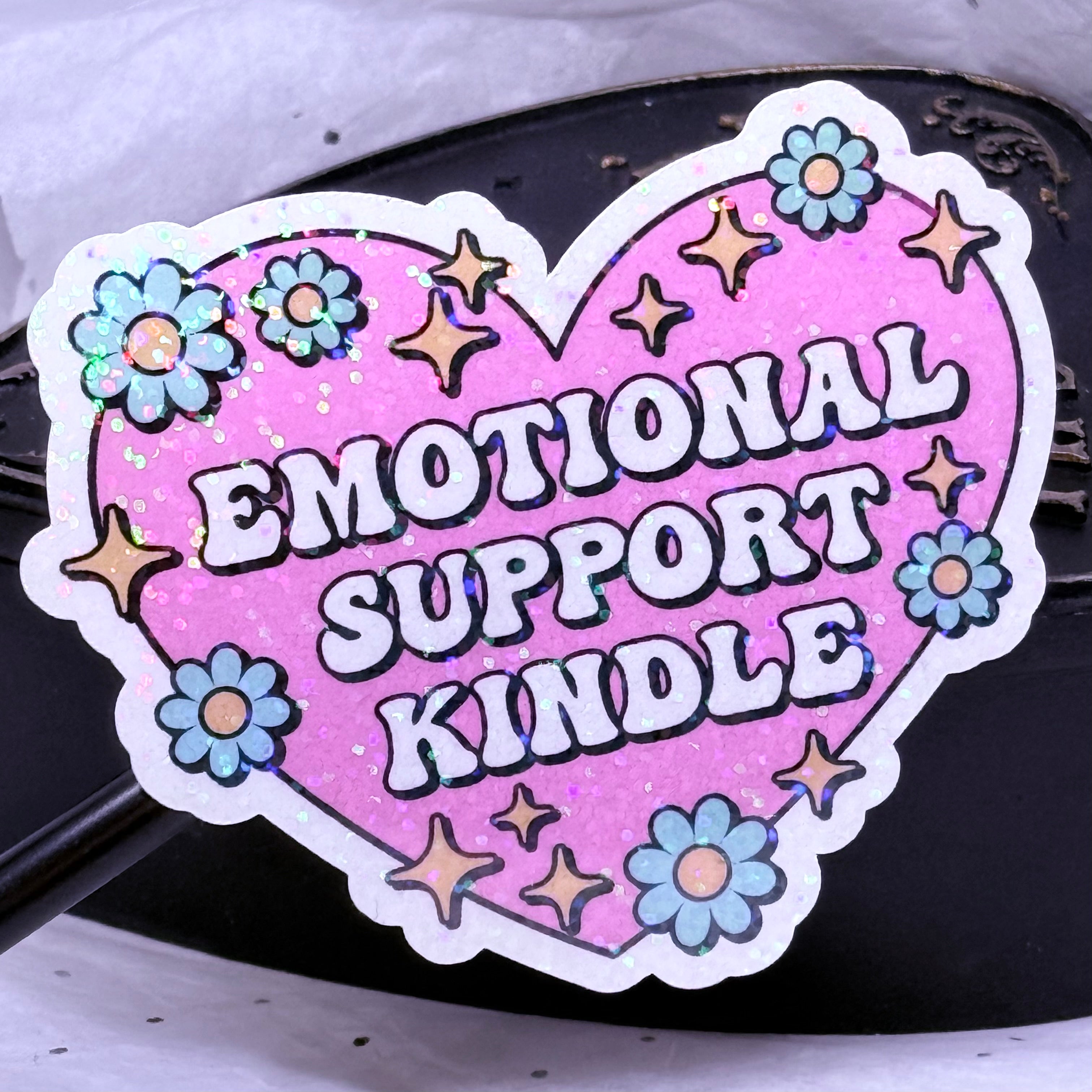 Emotional Support Kindle Sticker