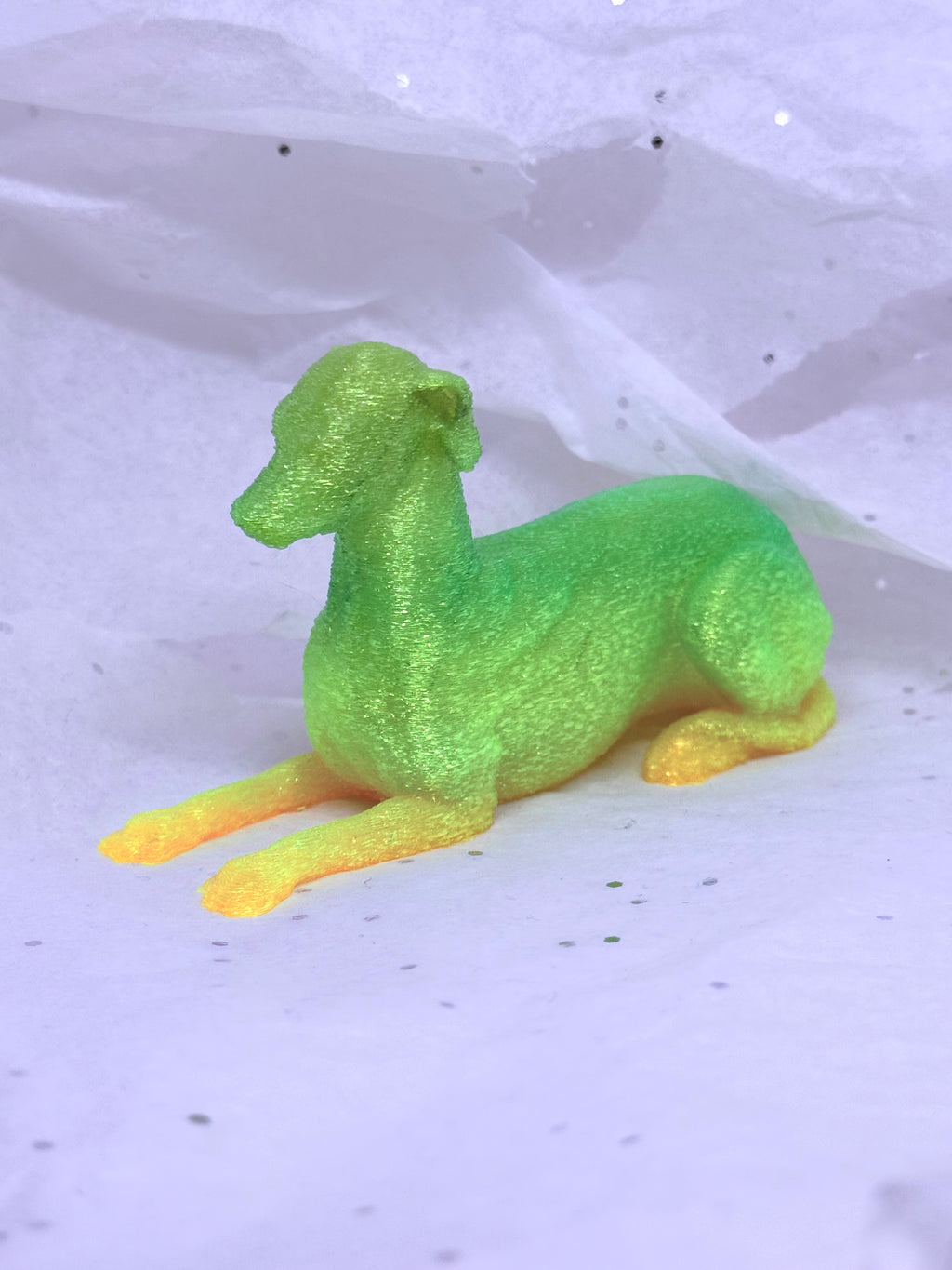 Sitting Greyhound (Green/Yellow)