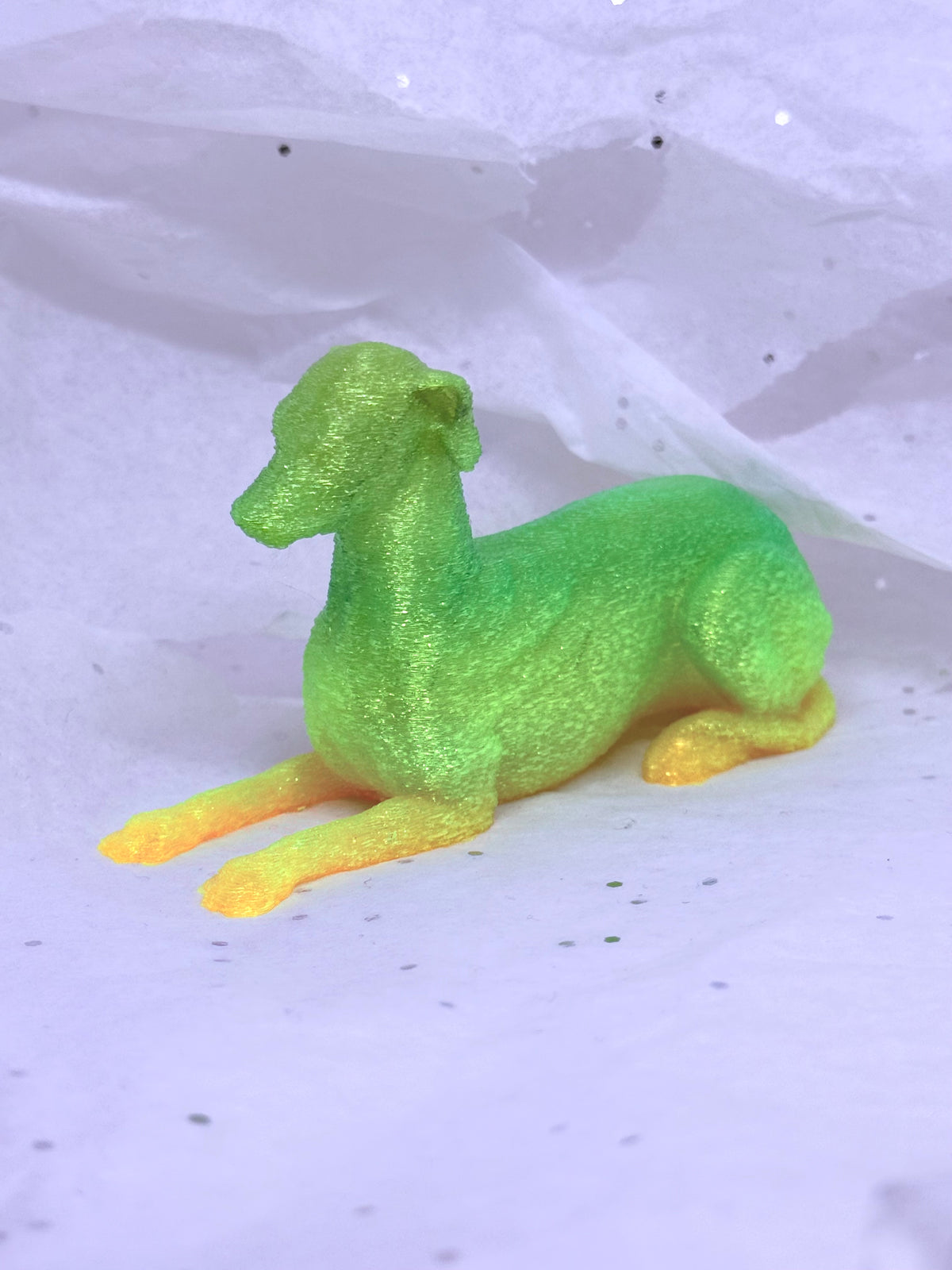 Sitting Greyhound (Green/Yellow)
