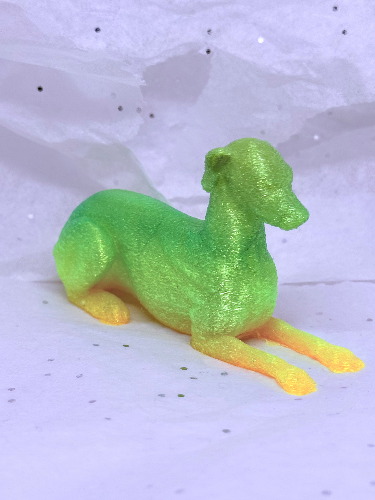 Sitting Greyhound (Green/Yellow)