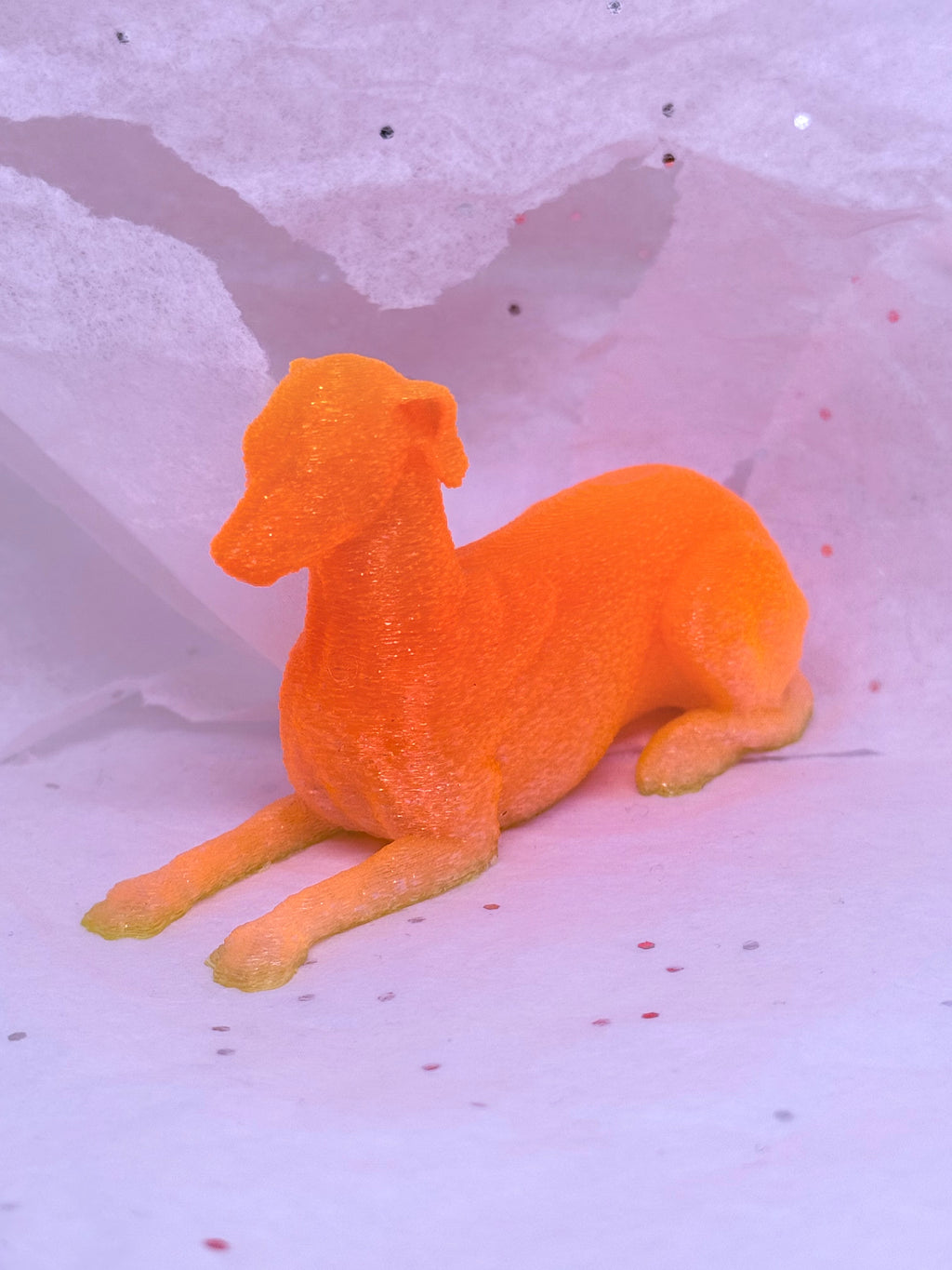 Sitting Greyhound (Orange)