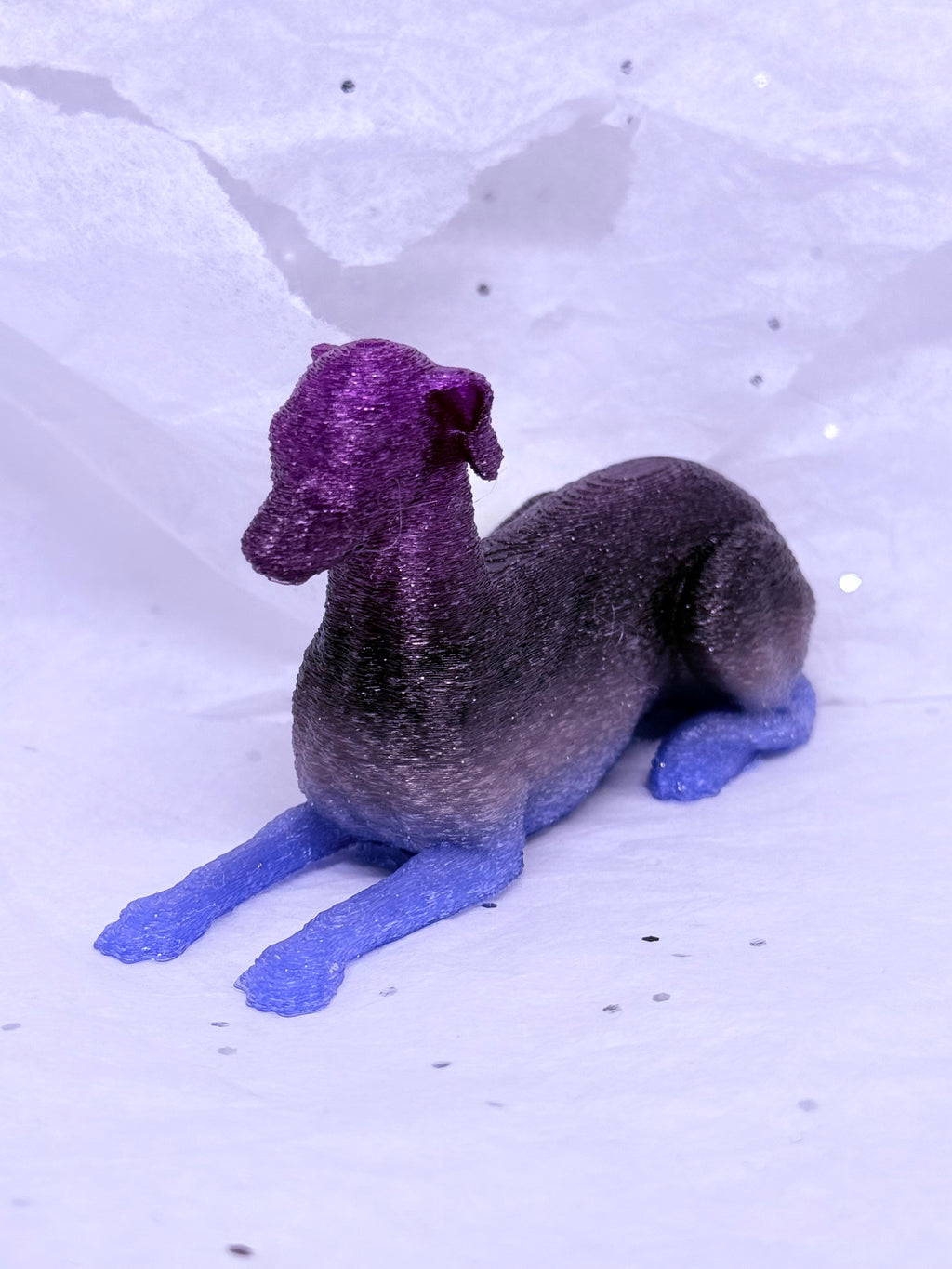 Sitting Greyhound (Blue/Purple)