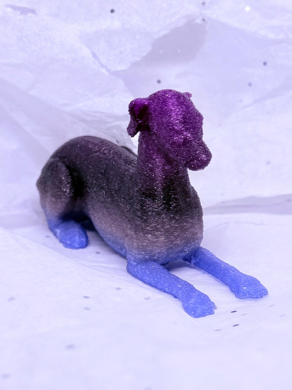 Sitting Greyhound (Blue/Purple)