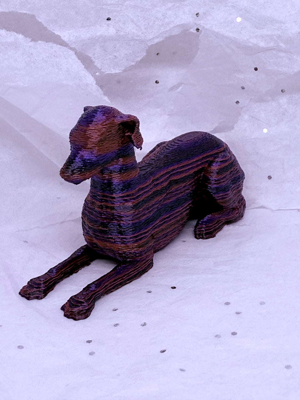 Sitting Greyhound (Purple/Orange)