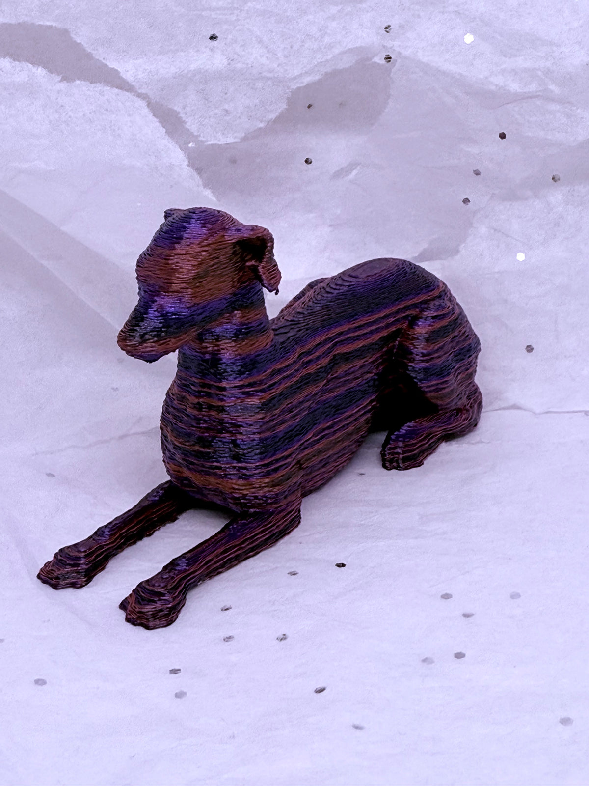 Sitting Greyhound (Purple/Orange)
