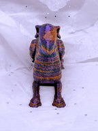 Sitting Greyhound (Purple/Orange)