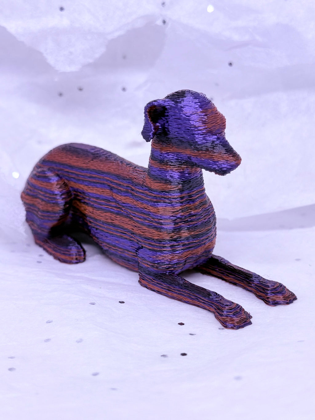 Sitting Greyhound (Purple/Orange)