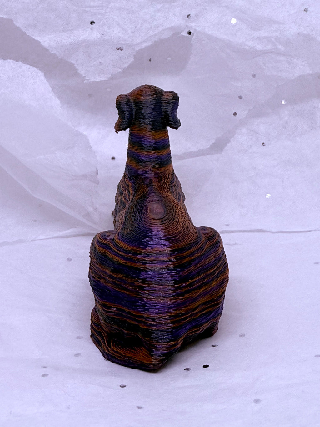 Sitting Greyhound (Purple/Orange)