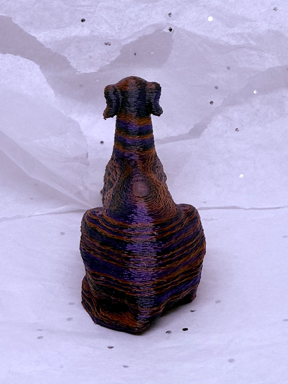Sitting Greyhound (Purple/Orange)