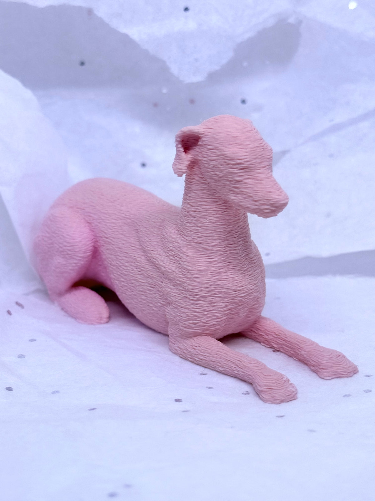 Sitting Greyhound (Pink)