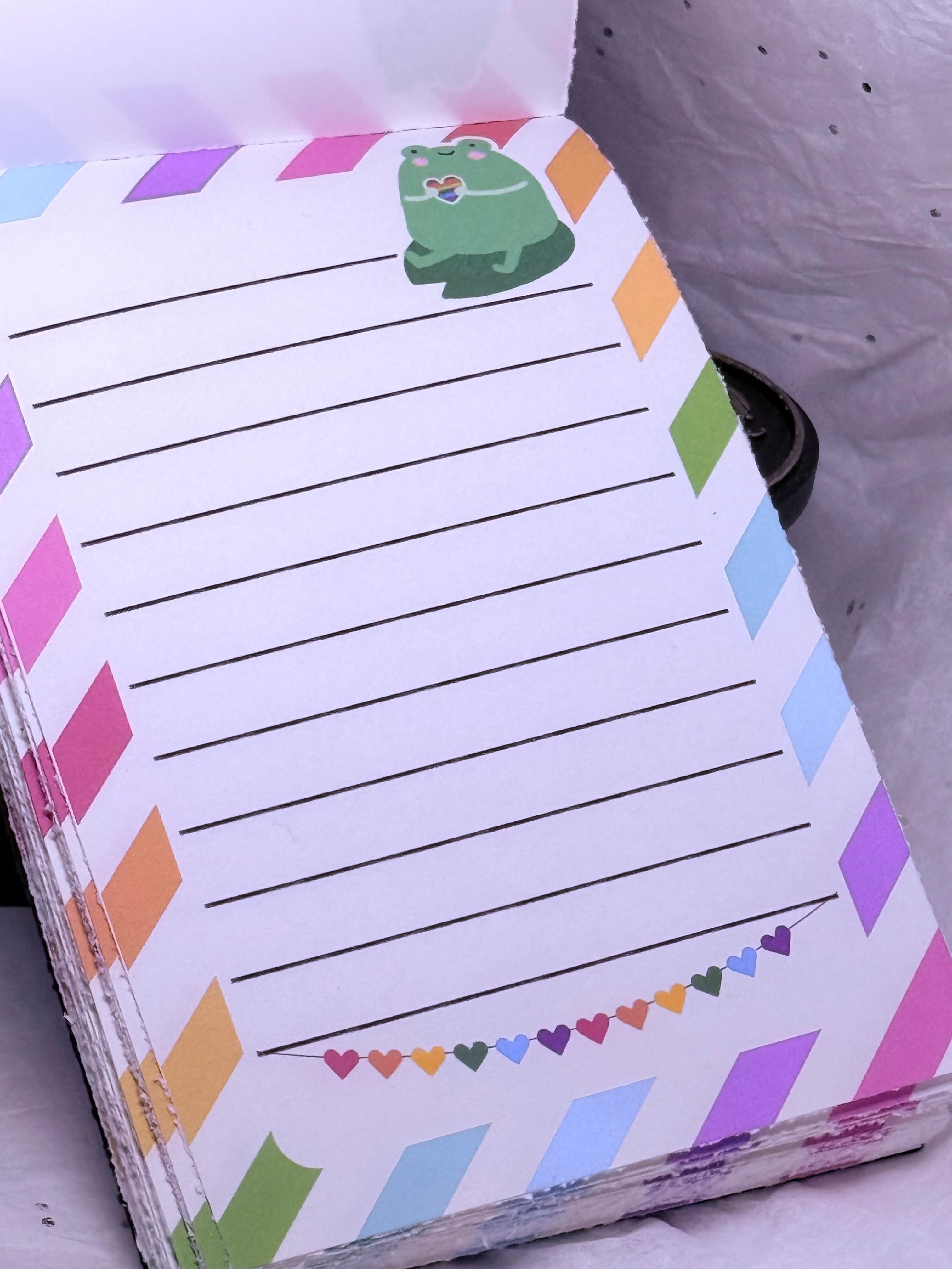Rainbow Ribbits Note Pad