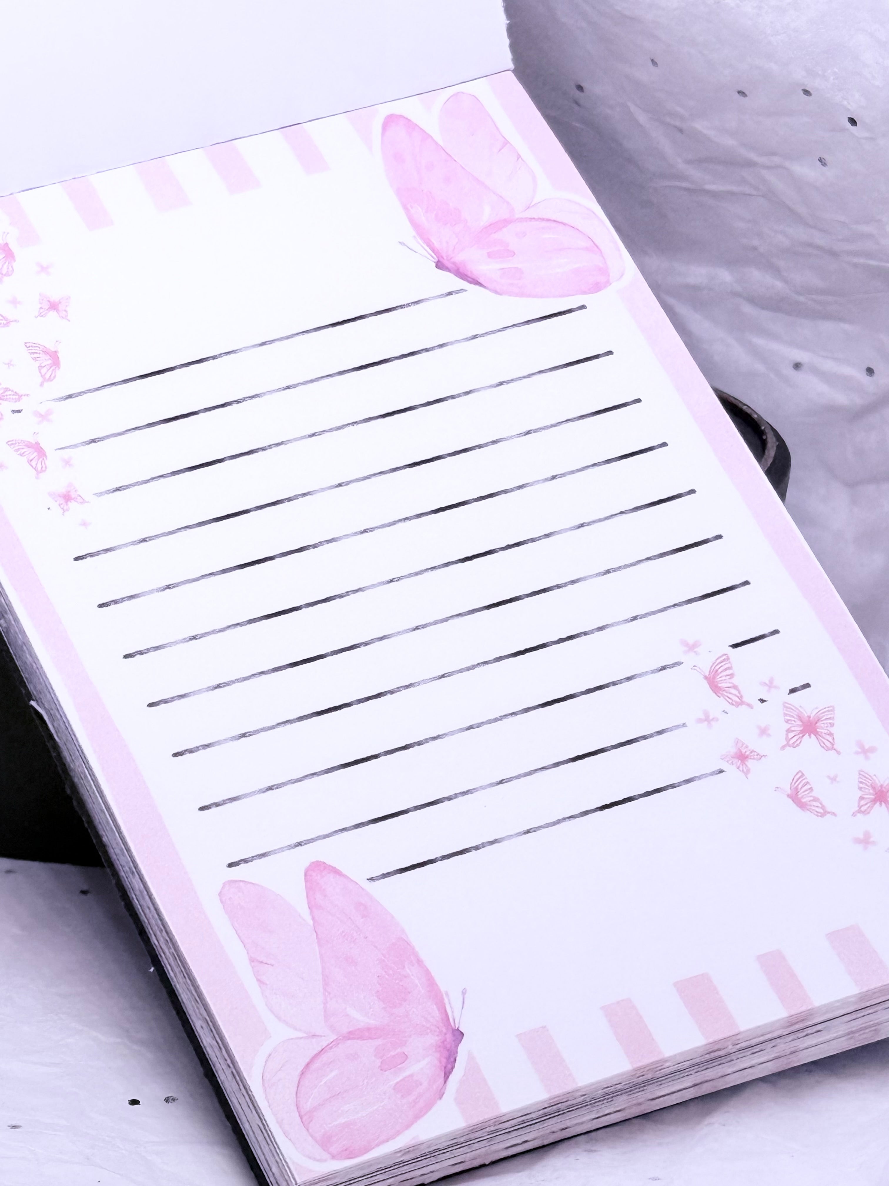 Pink Flutter Note Pad