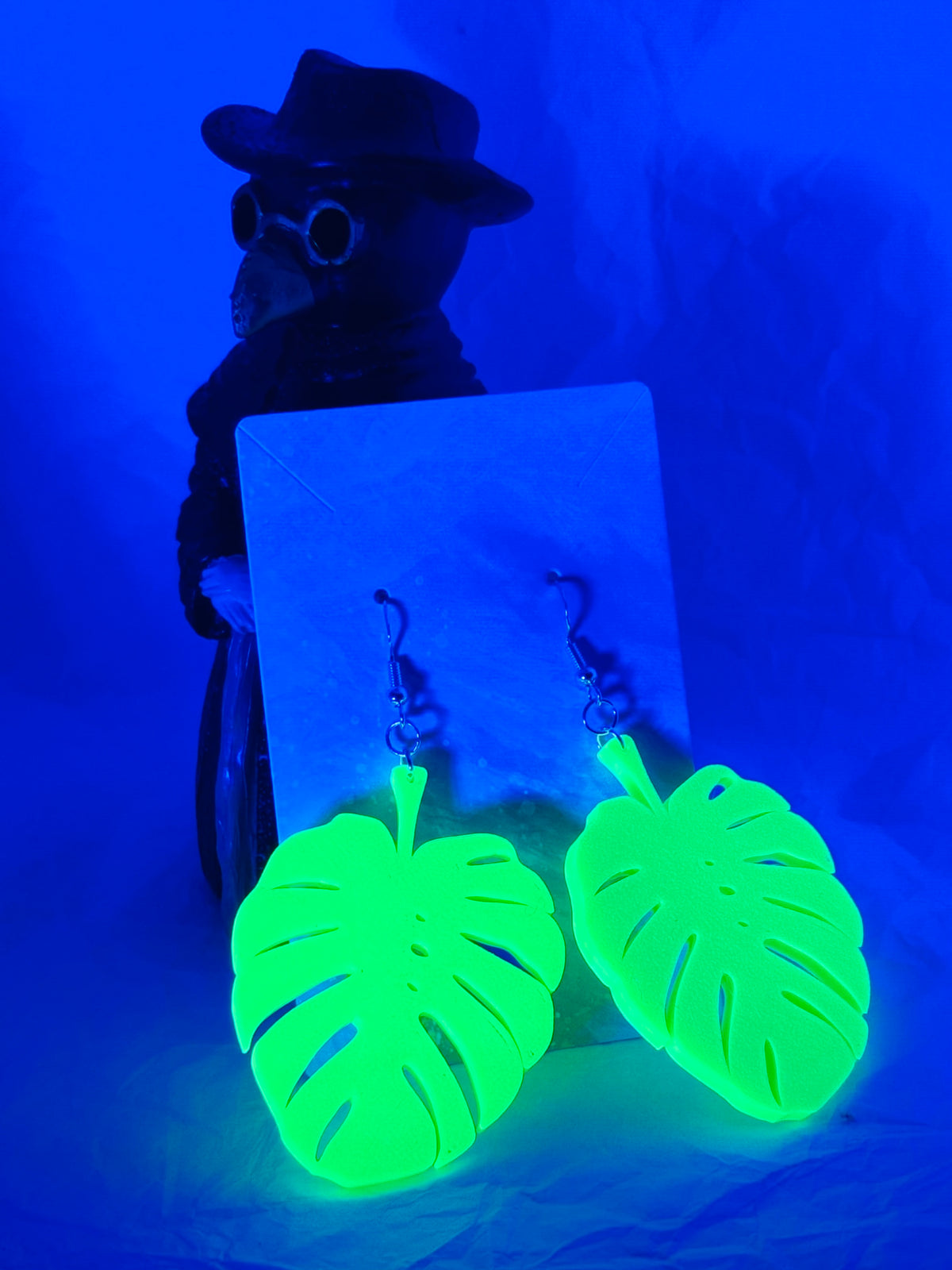 Glowing Monsteras | 3D Printed Earrings