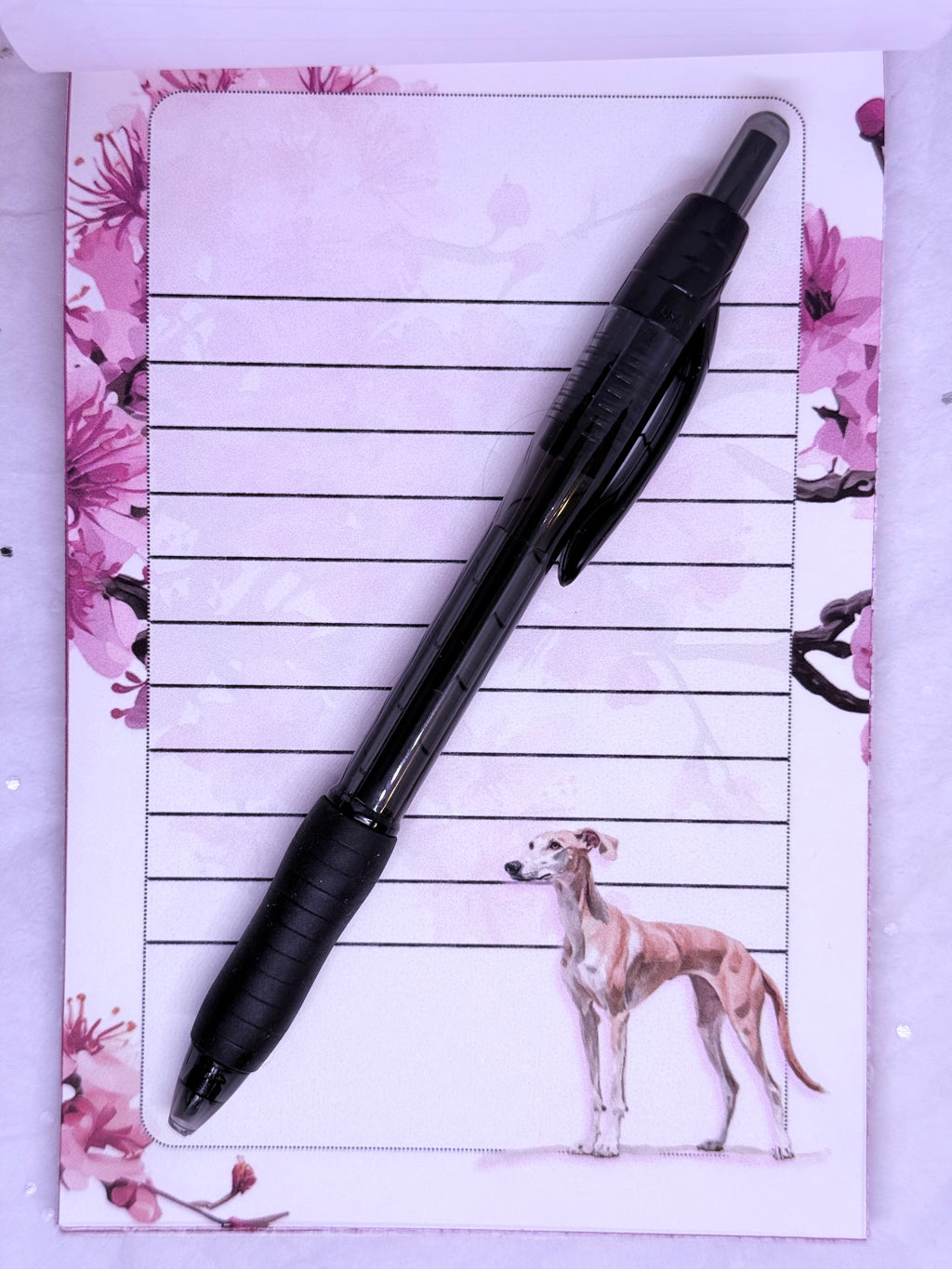 Cherry Blossom Greyhound | Note Pad