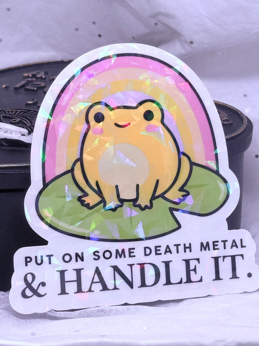 Rainbow Death Metal Frog | Sticker