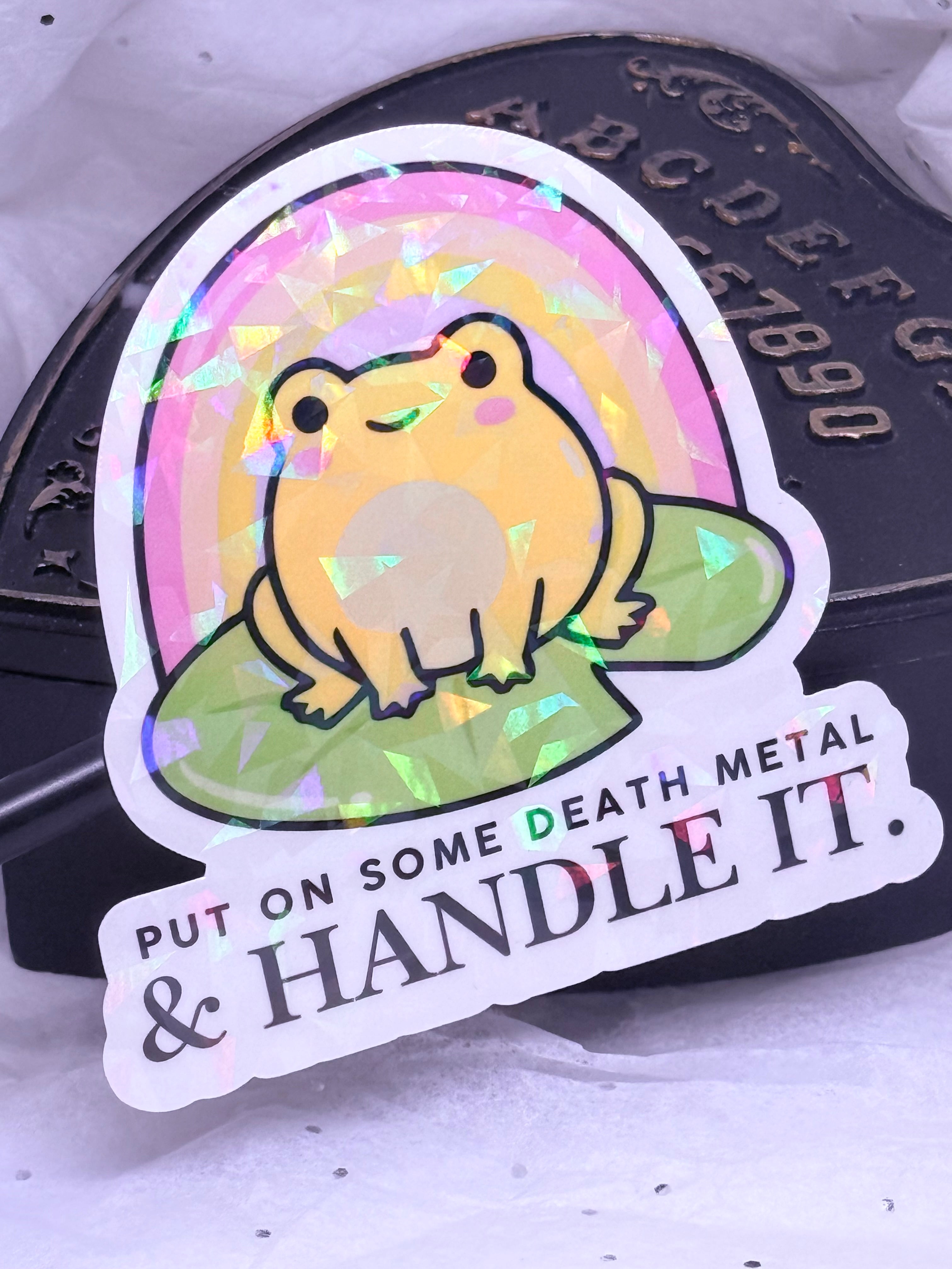 Rainbow Death Metal Frog | Sticker