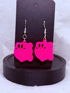 Hot Pink Kirby | 3D Printed Earrings