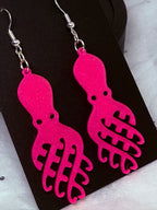 Hot Pink Octopus| 3D Printed Earrings