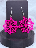 Hot Pink Hypnotic Shapes | 3D Printed Earrings