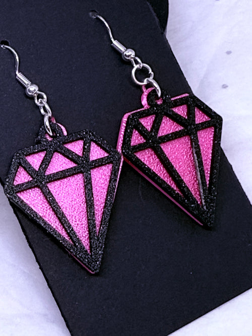 Black Diamonds | 3D Printed Earrings
