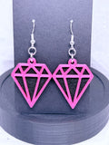 Silky Magenta Diamonds | 3D Printed Earrings