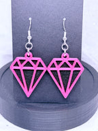 Silky Magenta Diamonds | 3D Printed Earrings