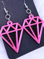 Silky Magenta Diamonds | 3D Printed Earrings