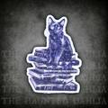 Black Cat on Books Sticker