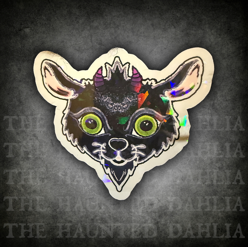 Devilish Goat Sticker (Black & Purple)