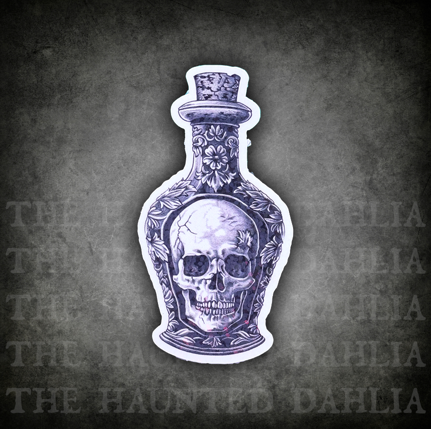 Black & White Mini Poison Bottle | Sticker