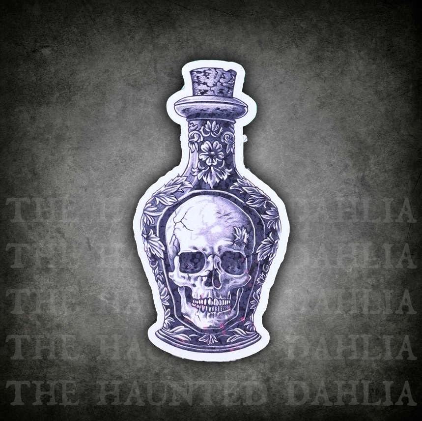 Black & White Mini Poison Bottle Sticker