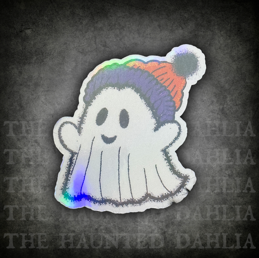 Ghost with Fuzzy Hat Sticker