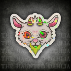 Devilish Goat Sticker (Pink & Lime Green) | Sticker