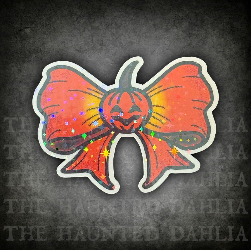 Jack o'Lantern Bow Sticker