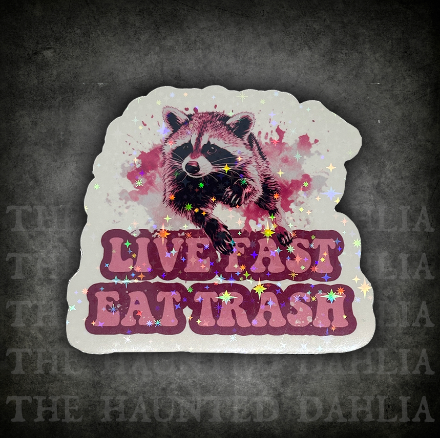 Live Fast Eat Trash Sticker