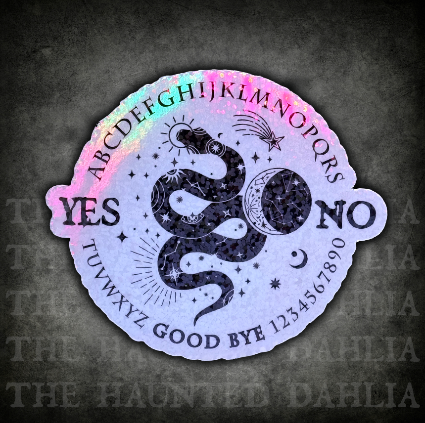 Ouija Snake & Moon | Holographic Sticker