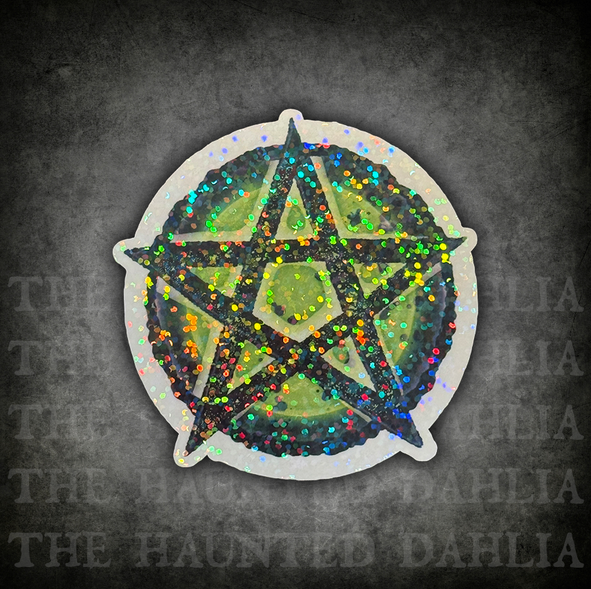 Pentacle Sticker (Green & Black)