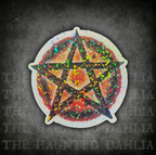 Pentacle Sticker (Orange & Black)