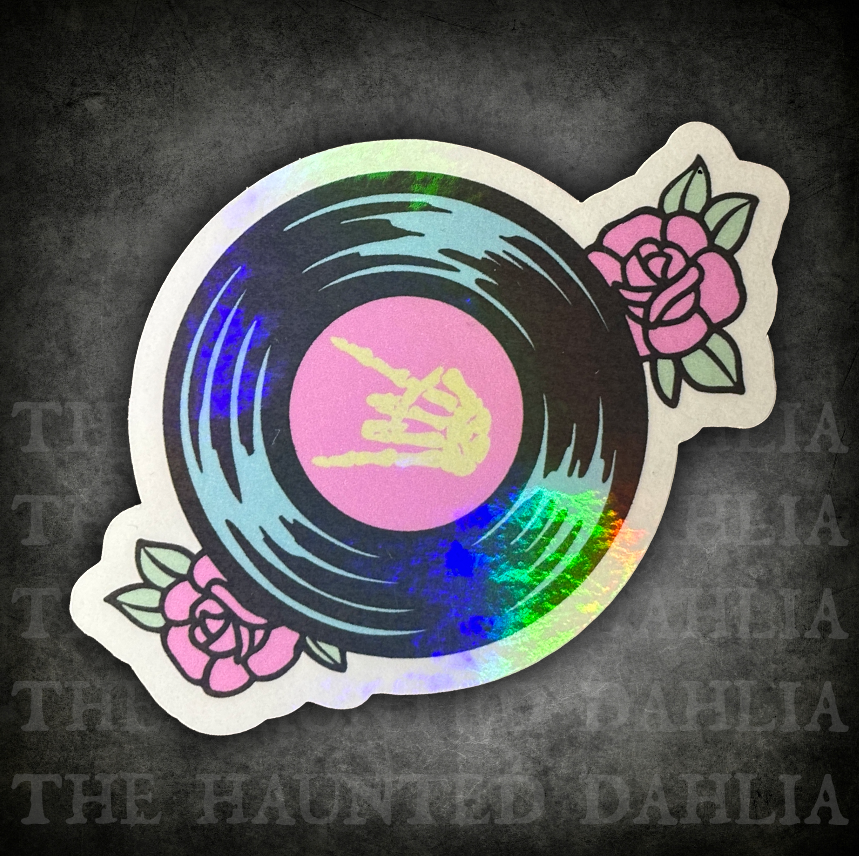 Record with Roses | Sticker