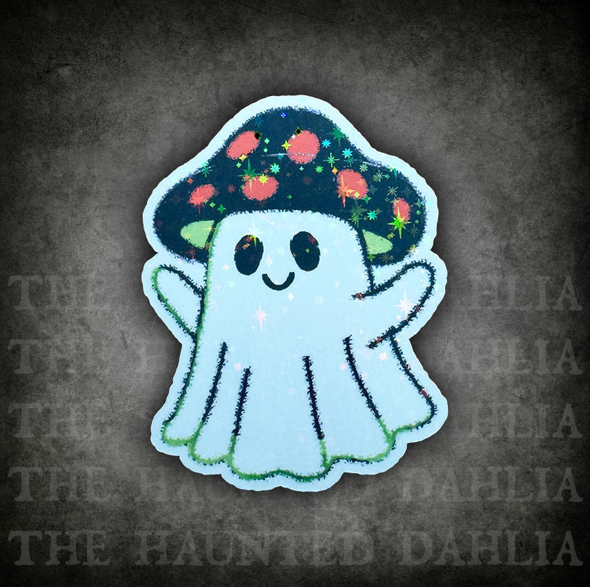 Ghost with Shroom Hat | Sticker